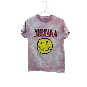 Nirvana Pink Tie Dye Tee size S